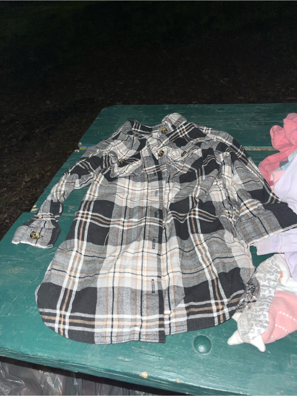 wonder nation Black, White & Gray Plaid Button-Down Shirt